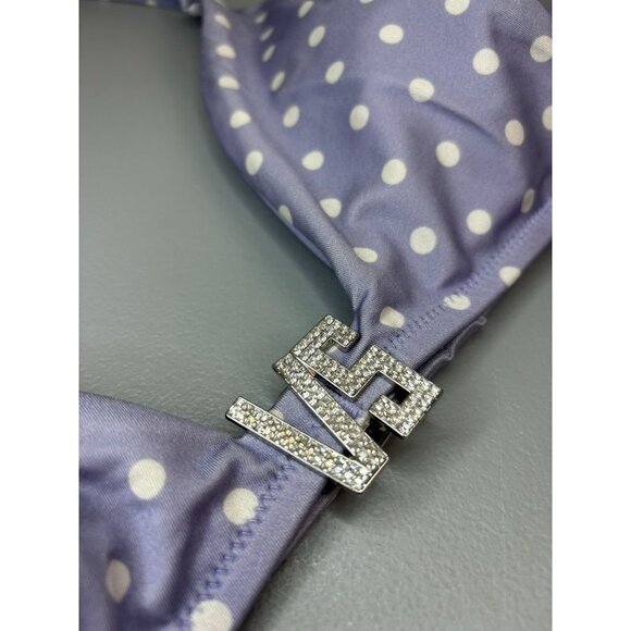 Victoria's Secret women's XXL purple white dot bling halter triangle bikini top - Picture 2 of 6